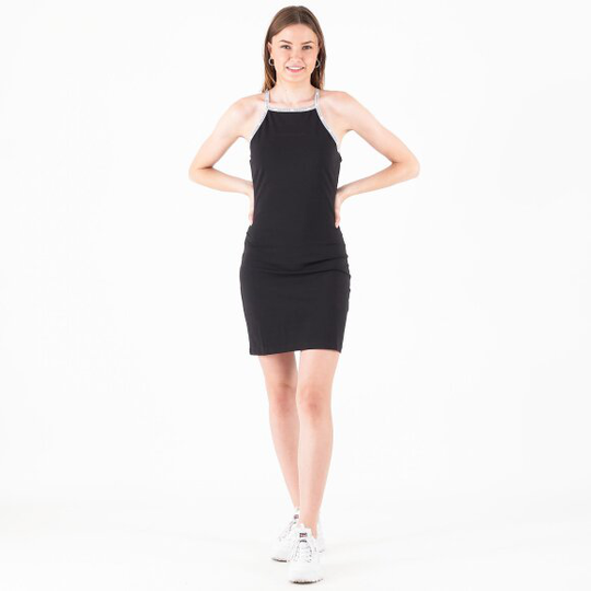 Logo trim tank dress