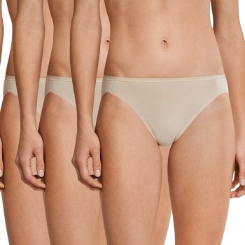 Schiesser Trusser 3P Essentials Cotton Rio Panties Beige bomuld 40 Dame