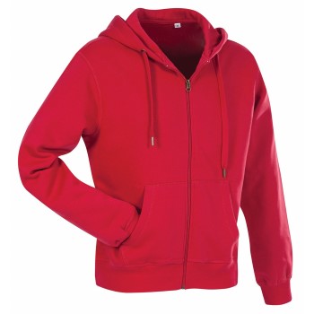 Stedman Active Hooded Sweatjacket For Men Rød Large Herre