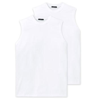 Schiesser 2P Essentials Muscle Shirts Hvid bomuld Large Herre