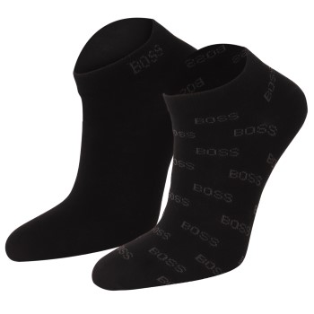 BOSS Allover Printed Ankle Sock Strømper 2P Sort Str 39/42 Herre