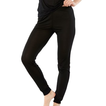 Damella Silk Leggings Sort silke Large Dame