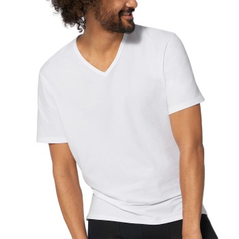 Sloggi Men GO V-Neck Shirt Hvid økologisk bomuld Small Herre