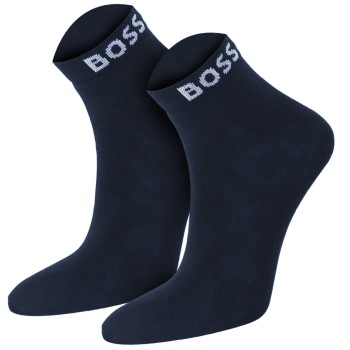BOSS Cotton Mix Ankle Sock Strømper 2P Marineblå Str 39/42 Herre