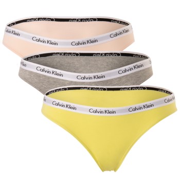 Calvin Klein Trusser 3P Carousel Bikinis Rosa/Gul bomuld Large Dame