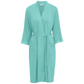 Damella Viscose Plain Lace Robe Aqua viskose Large