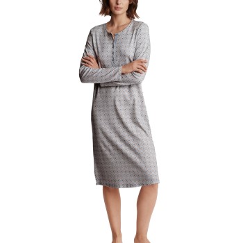Calida Midnight Dreams Long Sleeve Nightdress Blå Mønster bomuld X-Small Dame