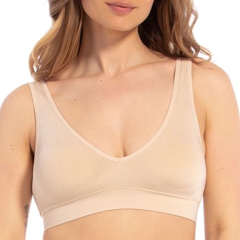 Magic Bh Comfort Plunge Bra Beige polyamid Large
