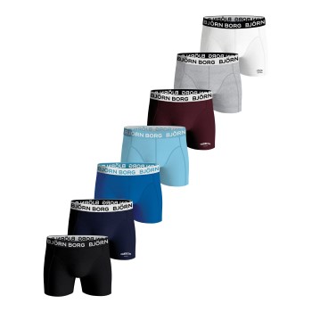 Björn Borg 7P Essential Shorts 2117 Blå/Lyseblå bomuld Large Herre