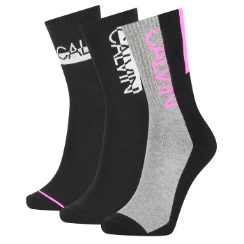 Calvin Klein Strømper 3P Nina Crew Sock Sort Strl 37/41 Dame