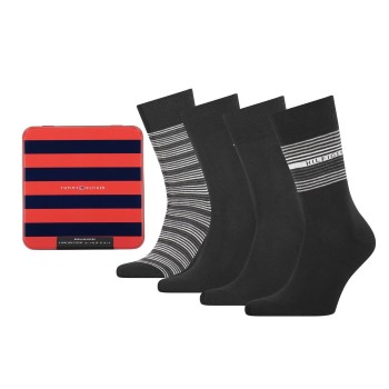 Tommy Hilfiger Strømper 4P Men Medium Sock Gift Box Sort Str 39/42 Herre