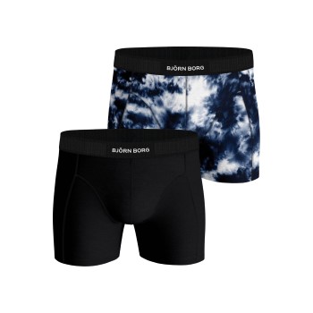 Björn Borg 2P Cotton Stretch Shorts 2112 Sort/Blå bomuld Large Herre