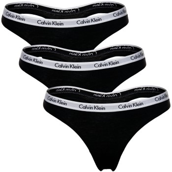 Calvin Klein Trusser 3P Carousel Thongs Sort bomuld Large Dame
