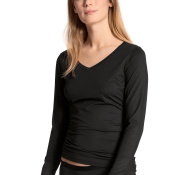 Calida Natural Joy Shirt Long Sleeve Sort Large Dame