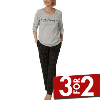 Triumph Lounge Me Cotton Pyjama Set Grå bomuld 38 Dame