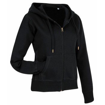 Stedman Active Hooded Sweatjacket For Women Sort Large Dame