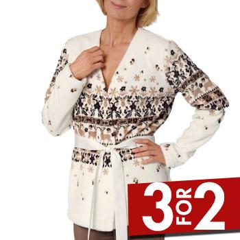 Triumph Lounge Me Cosy Bed Jacket Hvid Mønster polyester 36/38 Dame