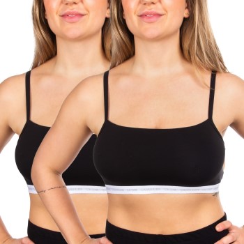 Calvin Klein Bh 2P One Cotton Unlined Bralette Sort Large Dame