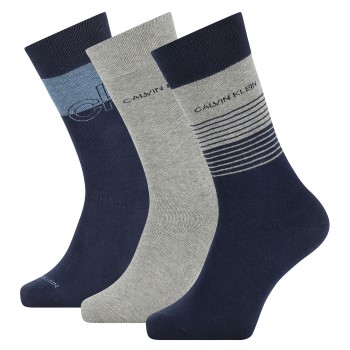 Calvin Klein Strømper 3P Sawyer Crew Sock Marineblå/Grå Str 40/46 Herre