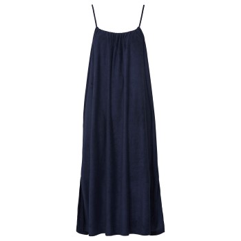 Damella Bamboo Stretchterry Dress Marineblå Large Dame