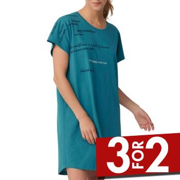 Triumph Lounge Me Cotton Nightdress 01 Aqua bomuld 36 Dame