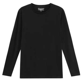Bread and Boxers Long Sleeve Crew Neck Sort økologisk bomuld Large Herre