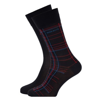 BOSS Logo Mercerized Cotton Sock Strømper 2P Mørkblå Str 39/42