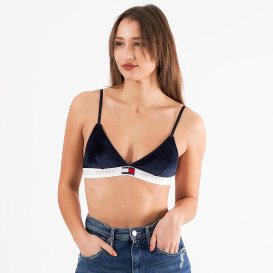 Padded triangle bra velour