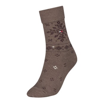 Tommy Hilfiger Strømper Women Folk Wool Sock Brun Str 35/38 Dame