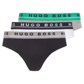 BOSS Cotton Stretch Classic Briefs 3P Hvid/Grå bomuld Large Herre