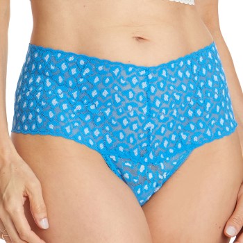Hanky Panky Trusser Cross Dyed Leopard Retro Thong Blå Mønster One Size Dame