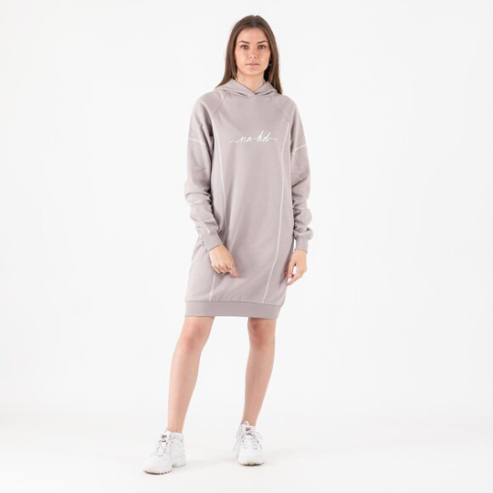 Contrast stitch hoodie dress