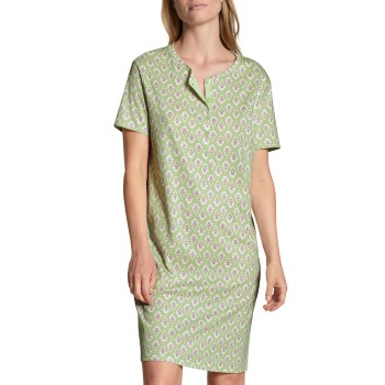 Calida Blooming Nights Sleepshirt Lysegrøn bomuld Medium Dame