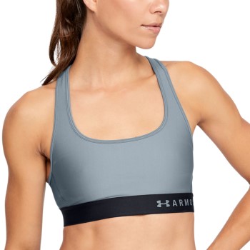 Under Armour Bh Mid Crossback Sport Bra Grå/Blå polyester Large Dame
