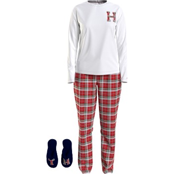 Tommy Hilfiger Tommy Holiday Pyjama Gift Set Hvid/Rød økologisk bomuld Small Dame
