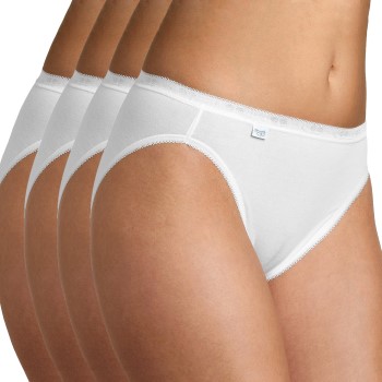 Sloggi Trusser 4P Basic Plus Tai Hvid bomuld 38 Dame