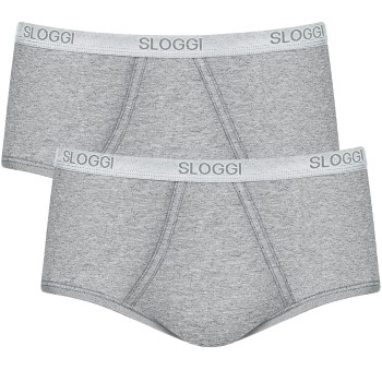 Sloggi 2P For Men Basic Maxis Grå bomuld Large Herre