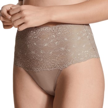 Calida Trusser Sensual Secrets Highwaist Lace Brief Lysbrun Large Dame