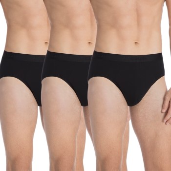 Calida 3P Natural Benefit Brief Sort bomuld Large Herre