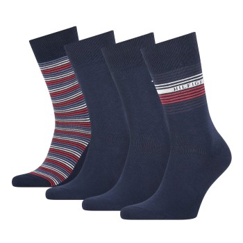 Tommy Hilfiger Strømper 4P Men Medium Sock Gift Box Mørkblå Str 39/42 Herre