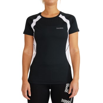Salming Nova Tee Women Sort/Hvid polyester Medium Dame