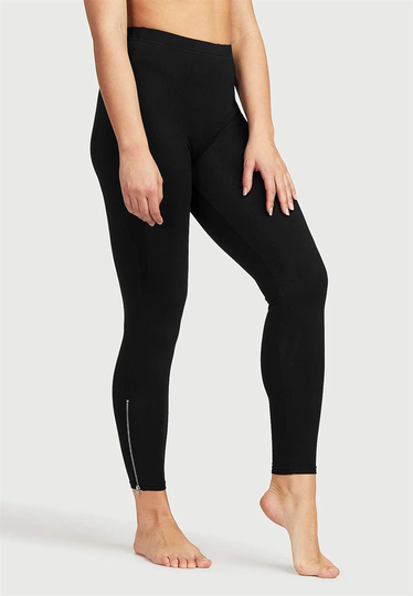 Leggings med lynlås forneden i buksebenene