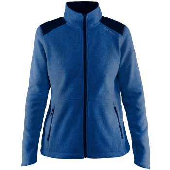 Craft Noble Zip Jacket Heavy Knit Fleece Women Mørkblå polyester Large Dame