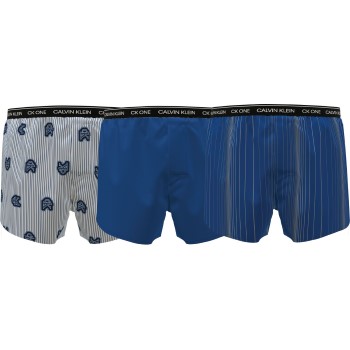Calvin Klein 3P One Cotton Slim Fit Boxer Blå bomuld Large Herre