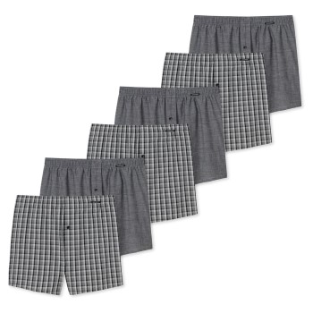 Schiesser 6P Essentials Boxer Shorts Grå bomuld Large Herre