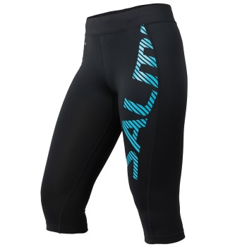 Salming Capri Logo Tights Women Sort/Blå polyester Small Dame
