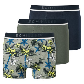 Schiesser 3P 95-5 Organic Cotton Rio Boxer Grøn Mønster bomuld Large Herre