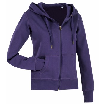 Stedman Active Hooded Sweatjacket For Women Lilla Large Dame