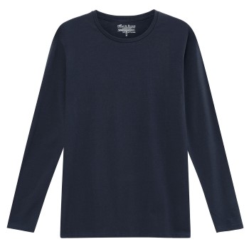Bread and Boxers Long Sleeve Crew Neck Marineblå økologisk bomuld Large Herre