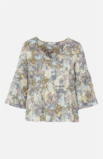 Mønstret viskosebluse Dusta
